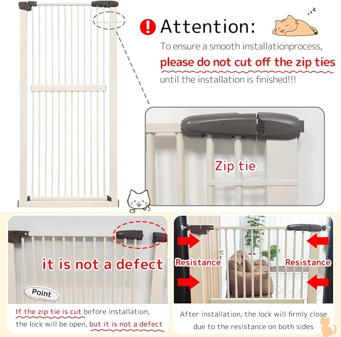 Lumizone Extra Tall Cat Gate 61.02" High Pressure Mounted Extra Wide - Image 9