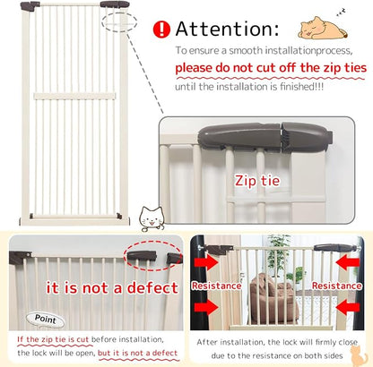 Lumizone Extra Tall Cat Gate 61.02" High Pressure Mounted Extra Wide - Image 9