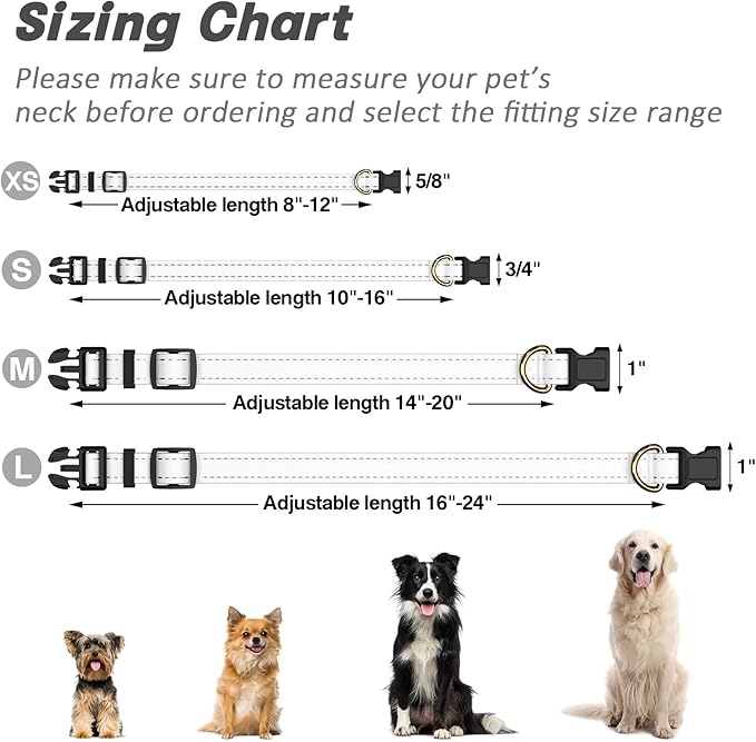 Reflective Dog Collar for Medium Dogs, Cute Adjustable Heavy-Duty Nylon Puppy - Image 7