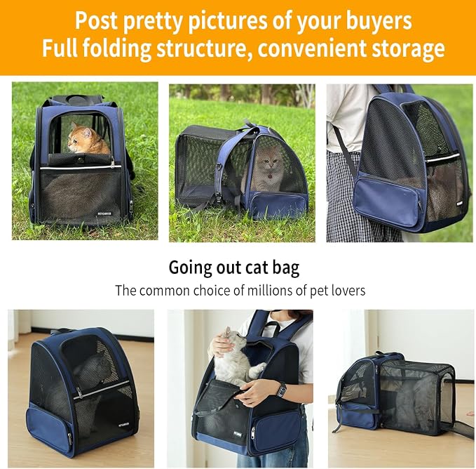 Cat Backpack，Expandable Cat Carrier Backpack, Dog Backpack Carrier and Pet - Image 7