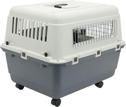 SportPet Designs Plastic Kennels Rolling Plastic Wire Door Travel Dog Crate - Image 3