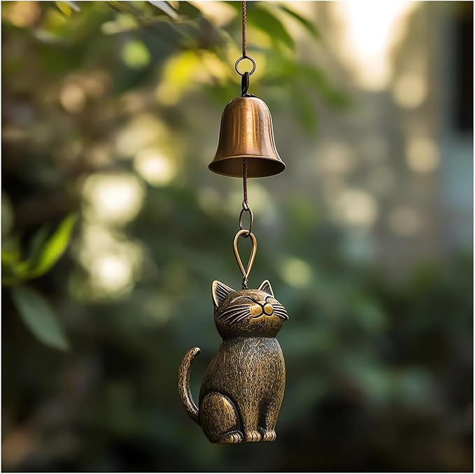 Cat Wind Chime 2025 New Unique Cat Garden Decor Outdoor Cat Statue Themed Gifts - Image 3