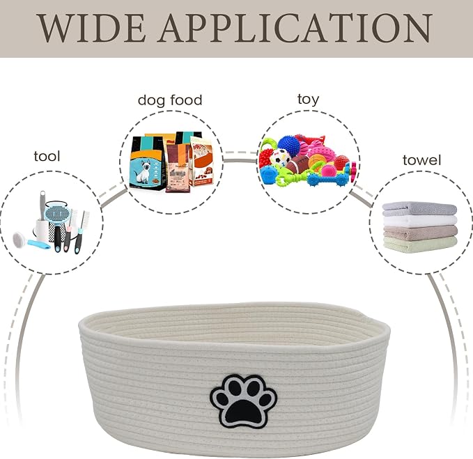 Dog Toy Box Woven Basket, Dog Toys Basket, Dogs Organization and Storage - Image 3