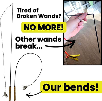 Forever Stick - The Unbreakable Cat Wand Toy, Extra Long Durable Cat String Toy - Image 2