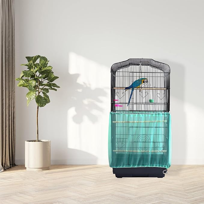 Daoeny Universal Bird Cage Cover, Adjustable Seed Feather Catcher, Soft Airy - Image 7