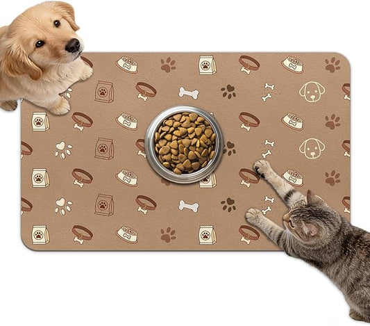 Dog Food Mat for Bowls, Absorbent Quick Dry Dog Cat Mats for Food and Water by Unknown