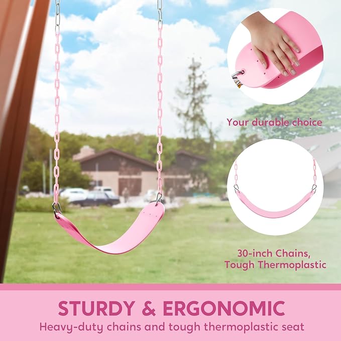 TURFEE Heavy Duty Swing Seat Pink Color - Image 4