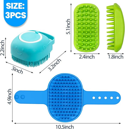Comotech 3PCS Dog Bath Brush | Dog Shower/Washing Brush - Image 7