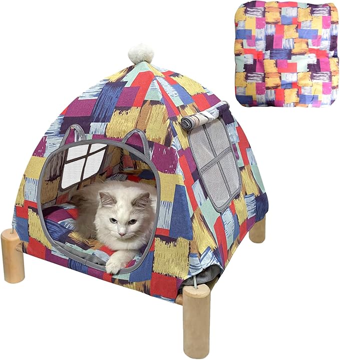 Pozico Portable Cat Tent Bed – Lightweight Foldable Cat House by Pozico