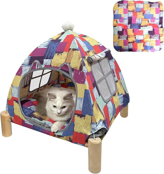 Pozico Portable Cat Tent Bed – Lightweight Foldable Cat House by Pozico