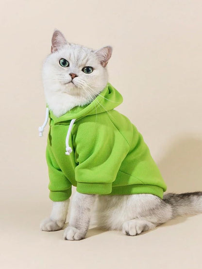 QWINEE Basic Dog Hoodie Sweatshirt Puppy Sweater Warm Cat Costumes Pet Clothes - Image 2