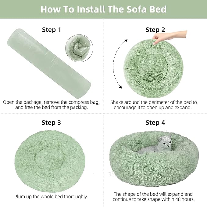 Nisrada Dog Bed for Small Medium Large Dogs Cats, 20 inch Calming - Image 6