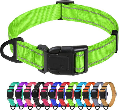 TagME Reflective Nylon Dog Collars, Adjustable Classic Pet Collar by TagME