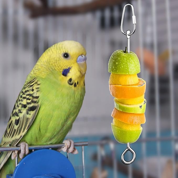 Bird Cage Food Holder Parrot Fruit Vegetable Skewer Bird Cage Feeder Foraging - Image 5