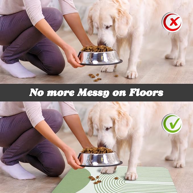 Dog Food Mats for Floors Waterproof, Cat Water Bowl Mats Pet Feeding Absorbent - Image 5