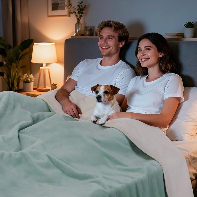 LOOBANI Waterproof Blanket for Bed: Reversible Soft Flannel King Size Bed - Image 7
