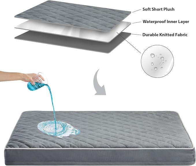 WNPETHOME Orthopedic Dog Bed for Crate, Waterproof Extra Large Dogs Bed - Image 5
