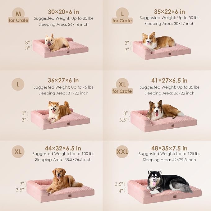 EHEYCIGA Memory Foam Dog Bed Large Size Dogs, Orthopedic Dog Bed Large - Image 2