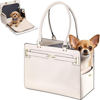 Dog Purse Carrier for Small Dogs, Stylish Foldable Pet Carrier Purse Tote Bag by GLOBLYTE
