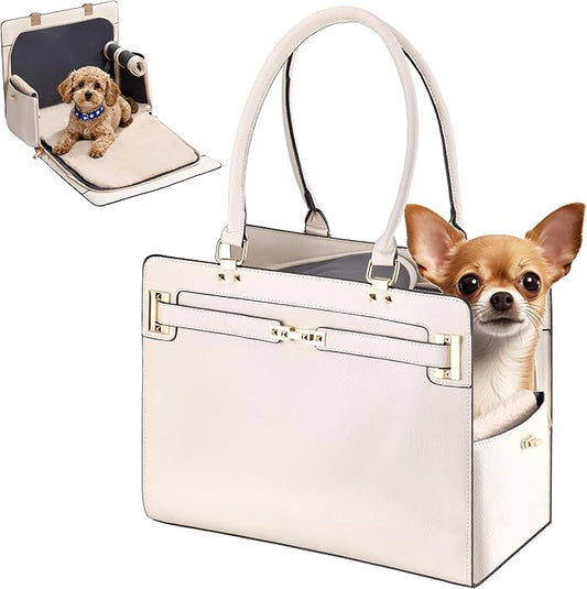 Dog Purse Carrier for Small Dogs, Stylish Foldable Pet Carrier Purse Tote Bag by GLOBLYTE