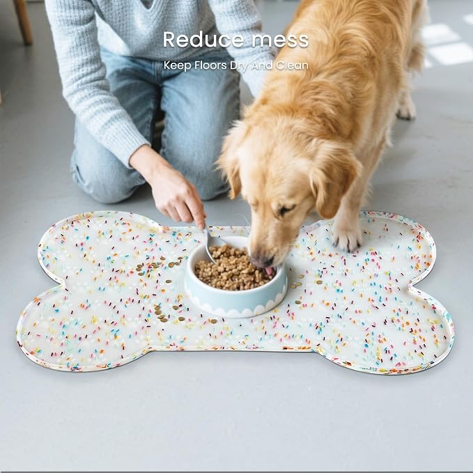 Dog Food Mat Anti-Slip Silicone Dog Bowl Mat Thicker Pet Placemat Waterproof - Image 7