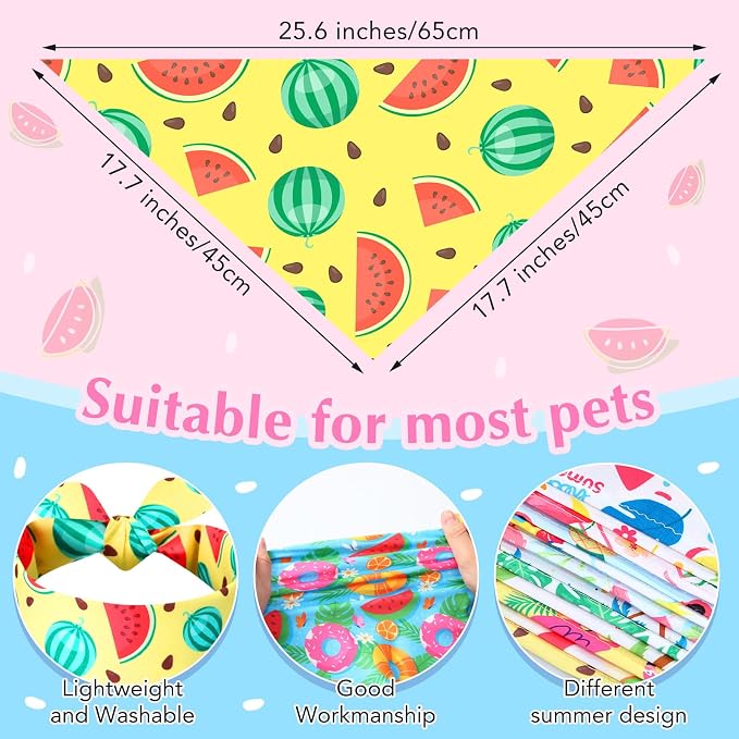 Sweetude 100 Pieces Hawaiian Dog Bandanas Bulk, Summer Bandanas - Image 3