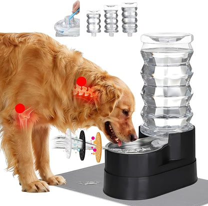 RIZZARI Large Water Dispenser for Dogs: 8L Black Raised Gravity Auto-Refill by RIZZARI