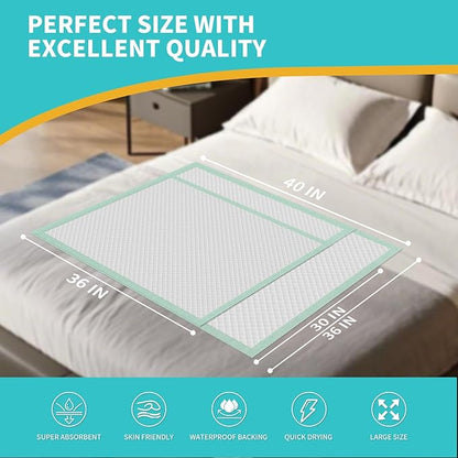 Disposable Bed Pads 40"X36" Extra Large Chucks Pads - Image 3