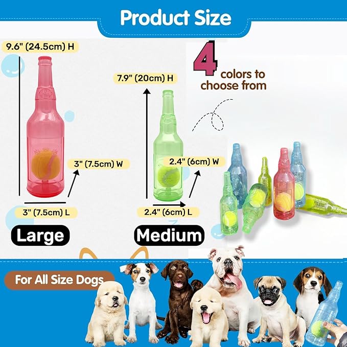Tennis Ball in Bottle Dog Toy Reinforced and Thickened Rubber Bottle Dog Chew - Image 3