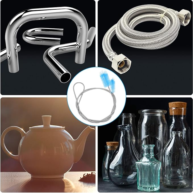 Patelai 3 Pieces Aquarium Filter Hose Brush Stainless Flexible Tube Cleaning - Image 3
