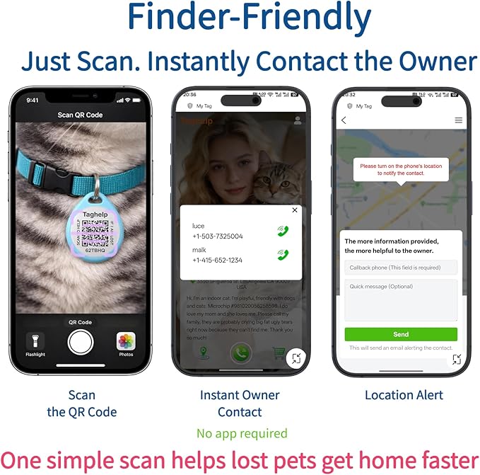 QR Code Cat ID Tag for Collar, Smart Pet ID - Image 4