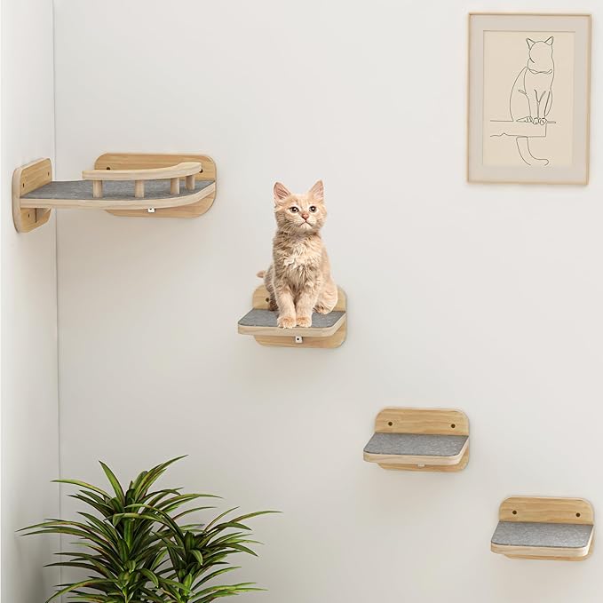 Megidok Cat Wall Furniture Corner Climbing Shelf Perches, Cat Bed Wall Mounted by Megidok