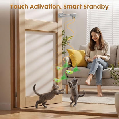 Interactive Cat Toys for Indoor Cats: Automatic Flying Bird Feather Wand Chase - Image 4