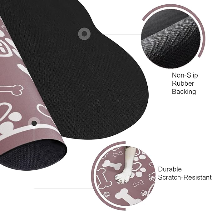 Dog Cat Mat for Food and Water, Rapid Absorbent Pet Feeding Mat, Bone Shaped - Image 3