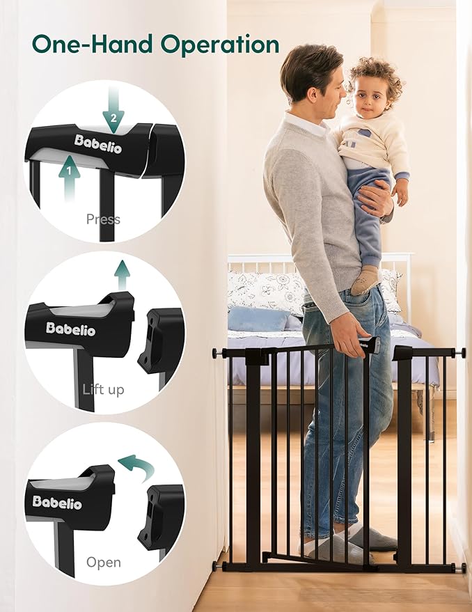 Babelio Baby Gate, 29-43" Auto-Close Easy Install Pet Gate, PressGuard P7 Extra - Image 5