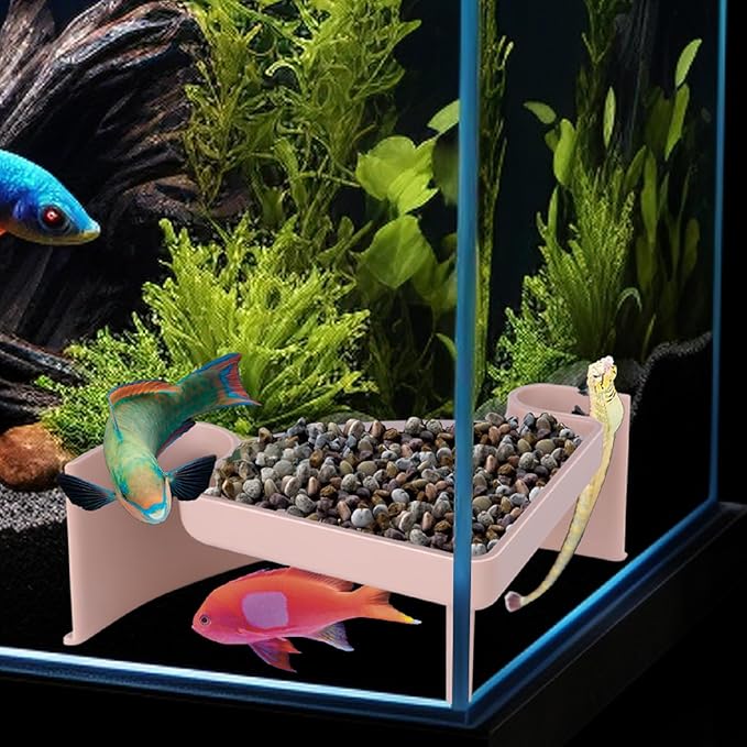 Aquarium Cave Hideout with Viewing Window – Corner Fish Tank Tunnel by CPLIKE