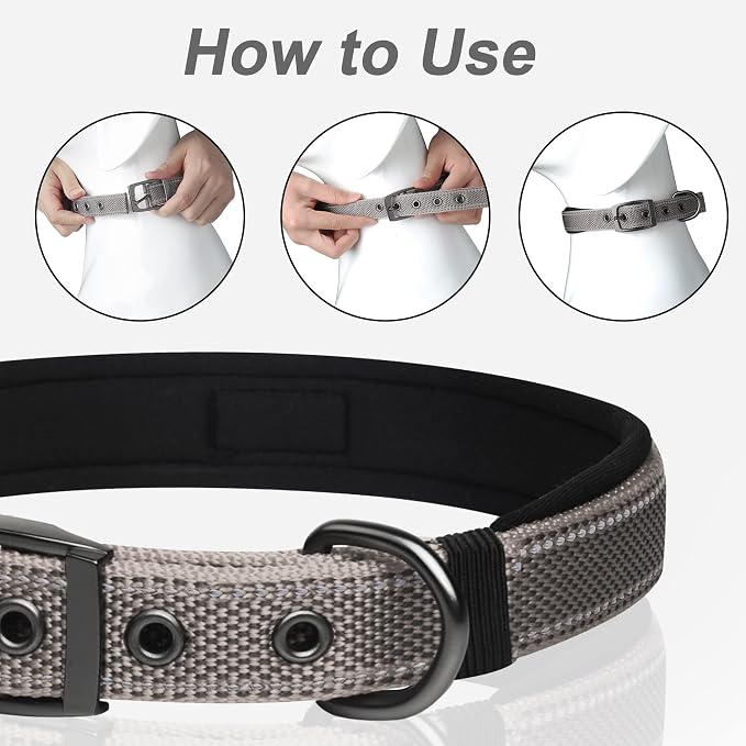 PetiFine Dog Collars for Small Dogs, Neoprene Padded Dog Collar, Reflective - Image 6