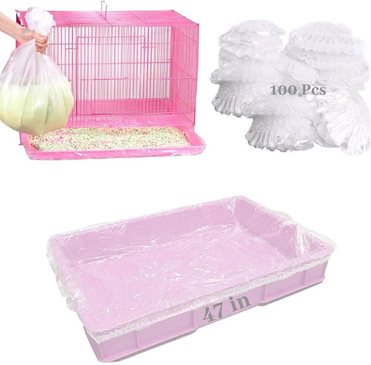 BNOSDM 100 PCS Disposable Rabbit Cage Liner Plastic Guinea Pig Cage Bedding by BNOSDM