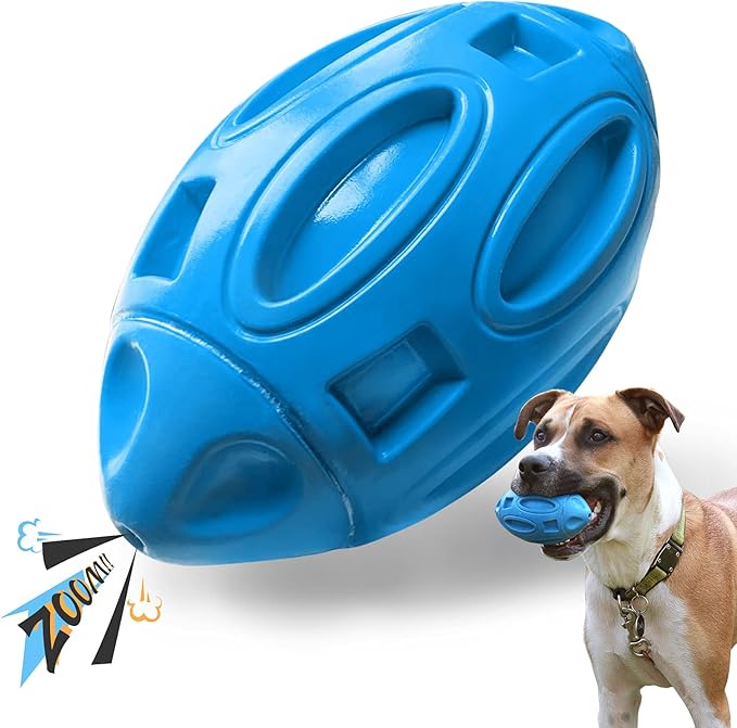 EASTBLUE Squeaky Dog Toys for Aggressive Chewers: Rubber Puppy Chew Ball by EASTBLUEpet