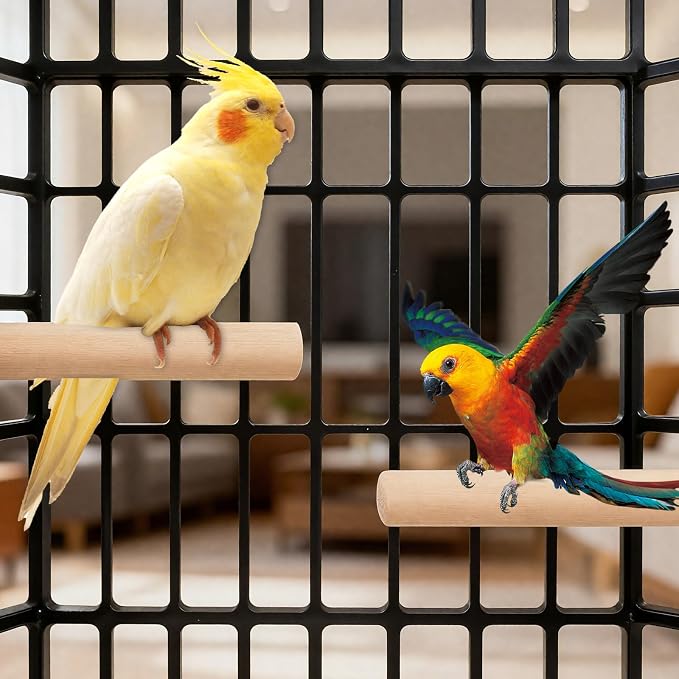 2PCS Bird Perches for Cage Wooden Parrot Perch Stand, Parrot Perches Toys Wood - Image 6