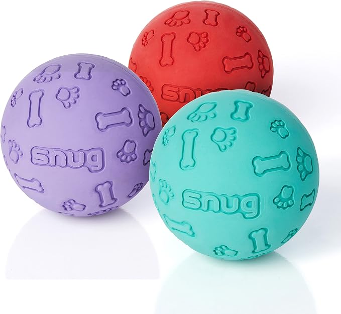 Snug Rubber Dog Balls for Small and Medium Dogs by Snug