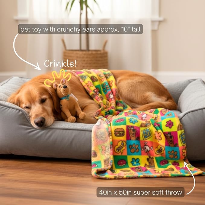 Scooby-Doo Pet Throw & Pet Toy Pillow Set - 40in x 50in Super Soft Cozy Throw - Image 3