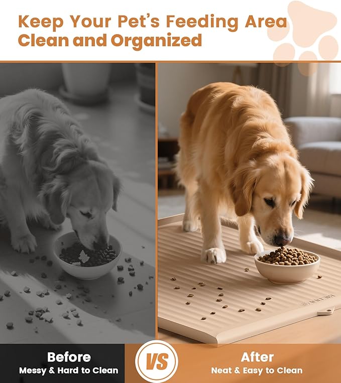 Dog Food Mat 36"x24", Waterproof Pet Feeding Mat - Image 6