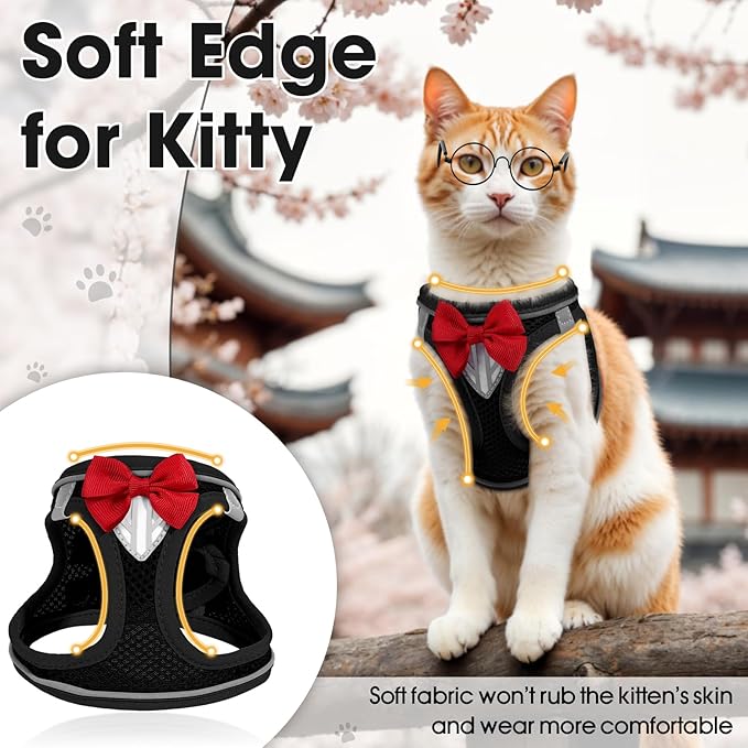 Cat Vest Harness and Leash Set for Walking Escape Proof, Adjustable Kitten - Image 3