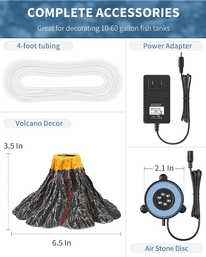 Uniclife Aquarium Volcano Ornament Kit Realistic Resin Volcanic Decoration - Image 4