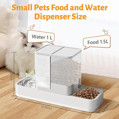 Yummy Sam Automatic Small Pet Feeder and Water Dispenser, 2 in 1 Gravity Cat - Image 2