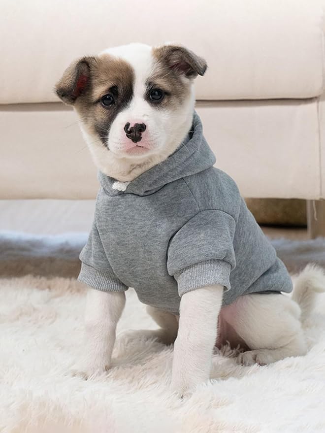 QWINEE Basic Dog Hoodie Sweatshirt Puppy Sweater Warm Cat Costumes Pet Clothes - Image 7