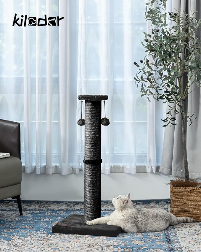 Kilodor 34Inch Tall Cat Scratching Post, 4.3Inch Diameter Large Sisal Cat - Image 2
