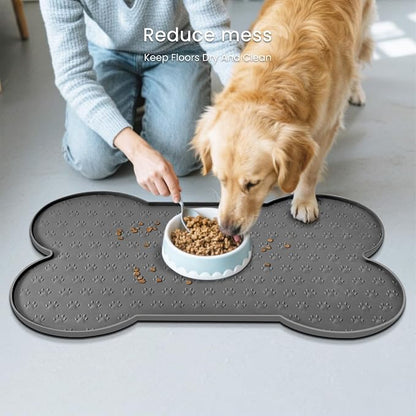 Dog Food Mat Anti-Slip Silicone Dog Bowl Mat Thicker Pet Placemat Waterproof - Image 8