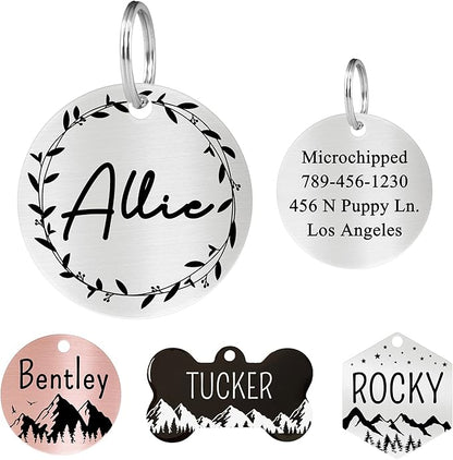Ultra Joys Stainless Steel Pet ID Tag Dog Name Tags Personalized Front and Back by UltraJoys